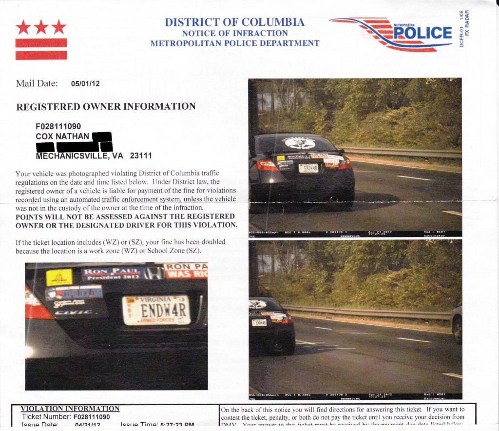 IMG 0002 1024x884 How to Beat a Photo Enforced Speeding Ticket (or Red Light Ticket)